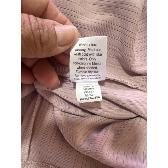 Nine‎ West Wrap Front Dress Size PS Pink Light Color Stretch - Picture 11 of 13